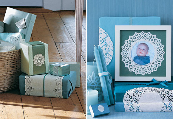 Regalos adornados con blondas de pastelería