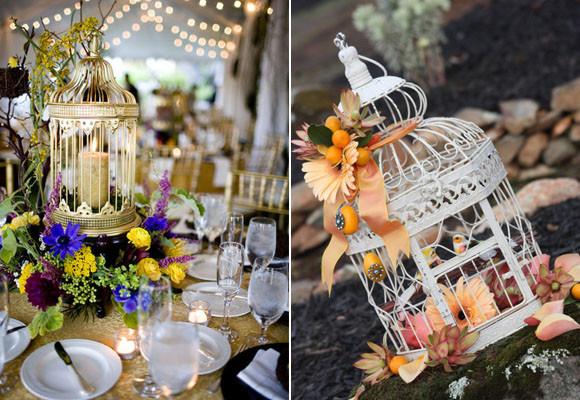 Jaulas para decorar 11 Jaulas en el centro de la mesa