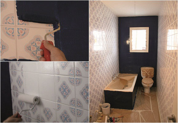 Cómo pintar azulejos de baño.