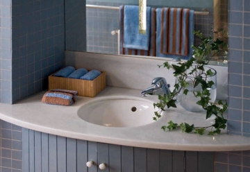 Un baño azul y beige - Soluciones - DecoEstilo.com