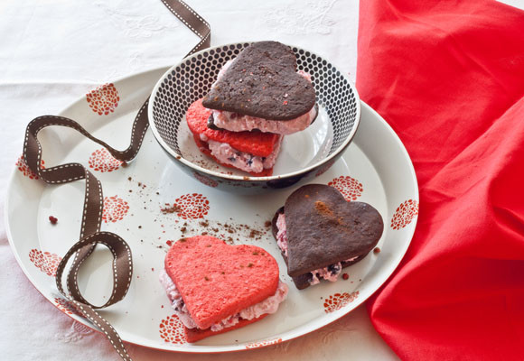 Corazones de helado para San Valentín