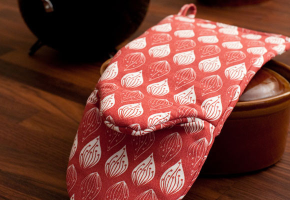 Textiles coordinados en la cocina 