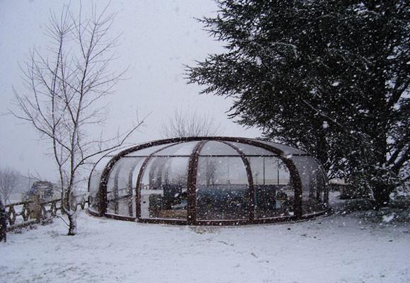 Cubiertas de madera para la piscina 10 Cubiertas de piscina circulares de madera