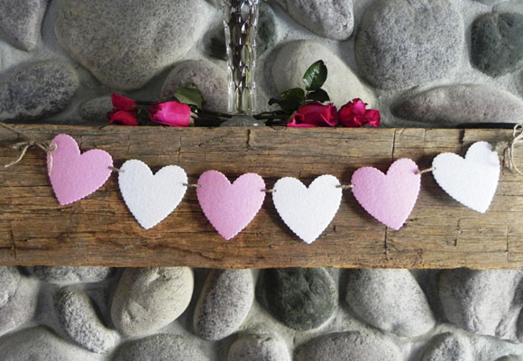 Corazones de fieltro 10 Corazones de fieltro