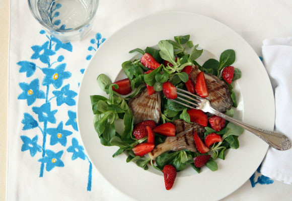 Ensalada de canónigos, fresas y setas 7 Ensalada de canónigos, fresas y setas