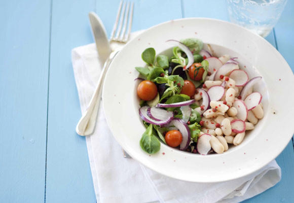 Ensalada de alubias y rabanitos