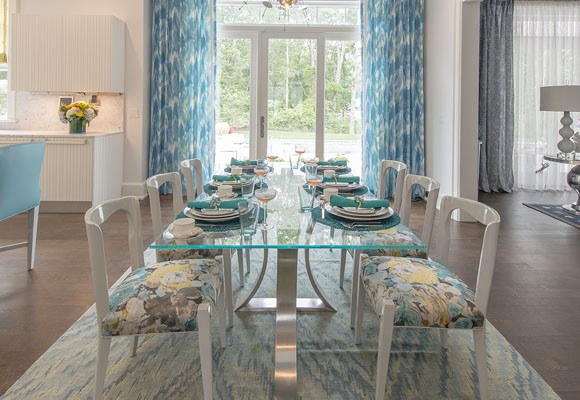 Una romántica cocina de color turquesa