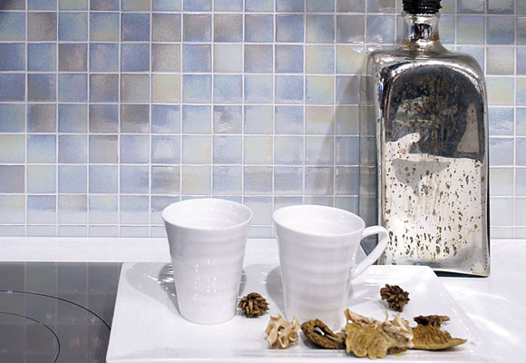 Mosaico de vidrio en la cocina