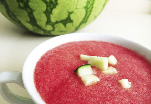 Sandía en cremas frías o gazpachos