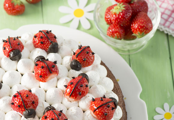 Tarta de mariquitas de fresa