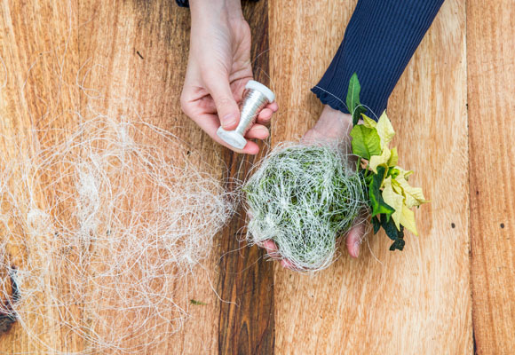 Un abeto escandinavo con ponsettias