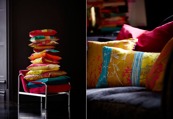 Colores vivos en un salón de invierno